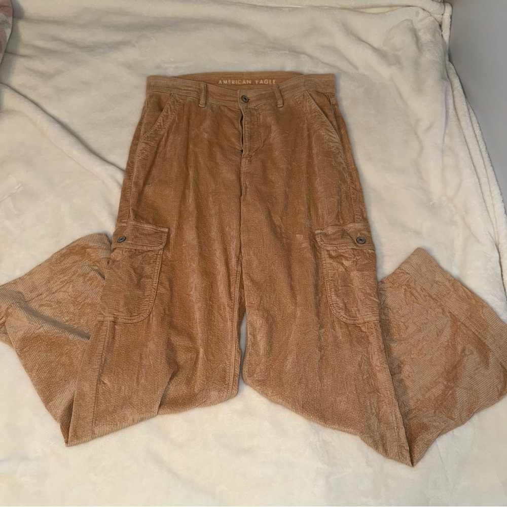 American Eagle Outfitters Tan Corduroy Cargo Pants